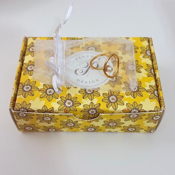 New Plunder "Harper Kate" Gold with Pearl Accent Ring (8) - Picture 5 of 6